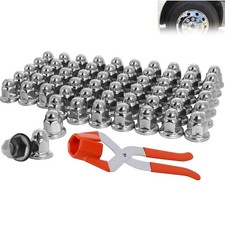 Podoy 60 Pcs 33mm Stainless Steel Lug Nut Covers for Semi Trucks RV Motorhome an