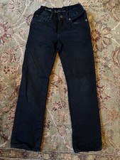Gap Kids Denim Straight 7 Slim Adjustable Waist Jeans Black,Boys ex cond