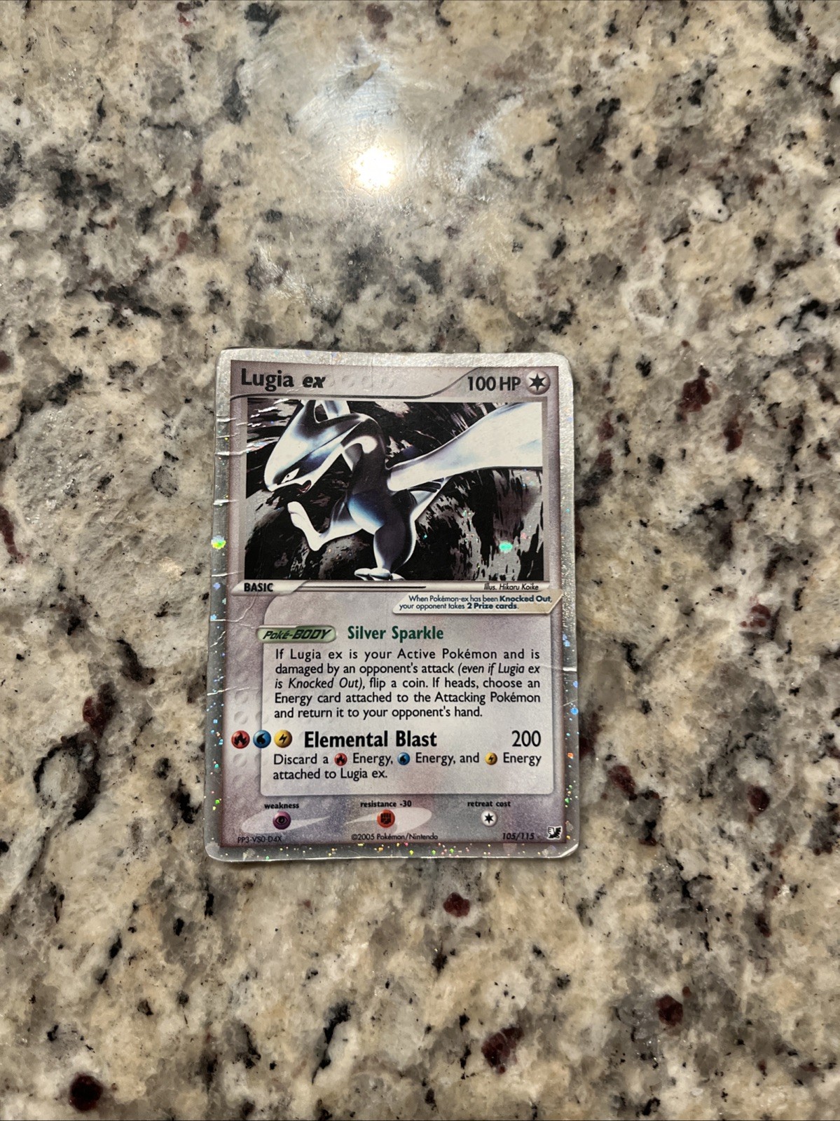 Lugia EX 105/115 Unseen Forces Raw LP 2005 Ultra Rare Holo