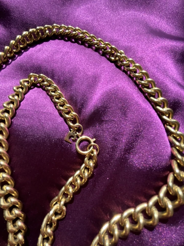 "COLLAR PIERRE CARDIN ORO PULIDO OVALADO VINCULADO 36"" SIMPLE O DOBLE PARA USAR" Foto 2 de 4