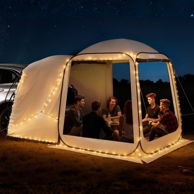 Uimoso Screen House Tent Pop-Up SUV Tailgate Tent 6 x 6ft for 4-6People with Bag