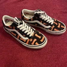 Vans Thrasher Skateboarding Shoes Sneakers Skater Sk8 Low Top Flames Sz 6 Youth