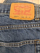 Levis 550 Relaxed Jeans Boys 16 Regular 28x28 Straight Medium Blue Wash Denim