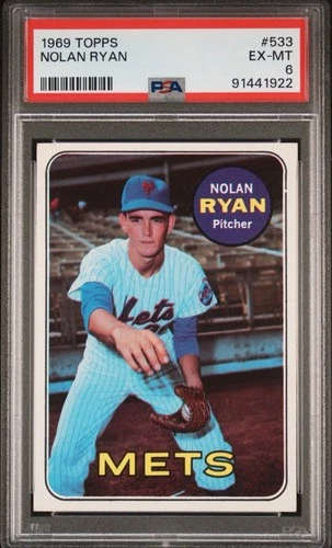 1969 Topps NOLAN RYAN Baseball Card #533 CENTERED PSA 6