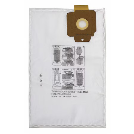 Tornado K69043050 Vacuum Bag, Disposable, 10 Pk