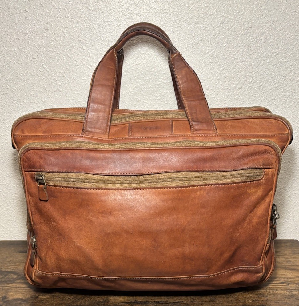 VINTAGE HARTMANN LEATHER DUFFLE LAPTOP CARRY ON LUGGAGE