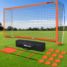 Portable Soccer Goal for Backyard 12x6ft Large Soccer Net with Ladder  12 Cones