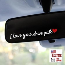 3X I Love You Drive Safe Mirror Sticker - Cute Car Stickers for Small White