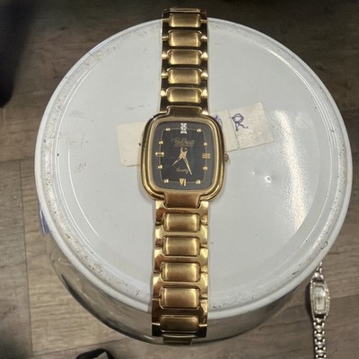 Gruen Precision Ladies Diamond Quartz Gold Tone Watch Women s