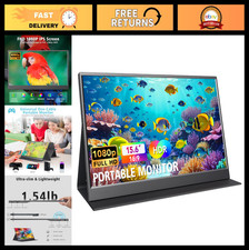15.6" Portable 1080P FHD IPS Gaming Monitor - Ultra-Slim USB-C  HDMI Display fo