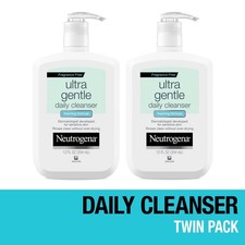 2 Pack Ultra Gentle Foaming Facial Cleanser, Daily Face Wash, 12 Fl. Oz