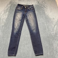 American Eagle Outfitters High Rise Jegging Jeans Womens 0 Blue Super Stretch