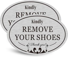 CARGEN 2 PACK Kindly Remove Your Shoes Oval Please Take Off Your Shoes No Shoes