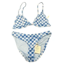 Peixoto Fifi Bikini Swimsuit in Velvet Blue Rivera Peach Size L & M