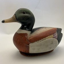 Vtg Ceramic Mallard Duck 3" Shoe Shine Brush Jasco 1982 Lint Hair Brush