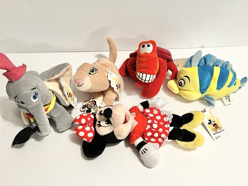 Walt Disney Company Disney Store Mini Bean Bag Plush Lot of 5 - Vintage With Tag