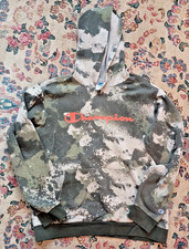 Champion Youth XL Long Sleeve Hoodie Sweatshirt Camo Orange