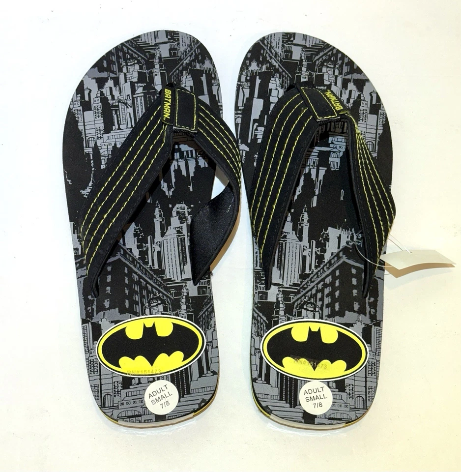 Chanclas de playa Batman para hombre talla 7/8 DC Comics sandalias sin cordones superhéroe Foto 3 de 4