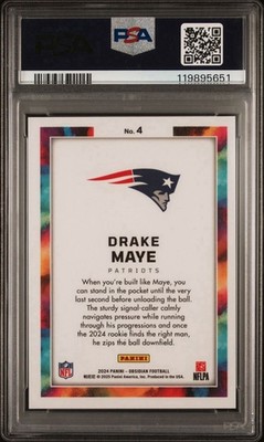 2024 Panini Obsidian Black Color Blast Drake Maye #4 PSA 10 GEM MT