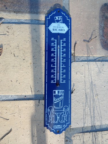 THERMOMETRE EMAILLE VINTAGE PUBLICITAIRE 30cm EMAIL VERITABLE FABR. EN FRANCE - Picture 2 of 16