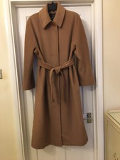 Women’s Long Vintage Overcoat In Camel Colour By The Scotch House. Size L/12