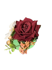 Sherr Set of 12 Red Rose Wrist Corsages for Wedding Wine Red Corsage Flower W...