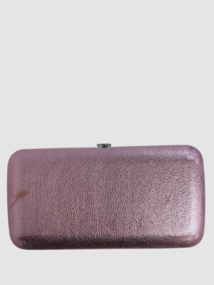 Jeffrey Levinson Women's Pink Metallic Cocktail Party Clutch Purse Bag.