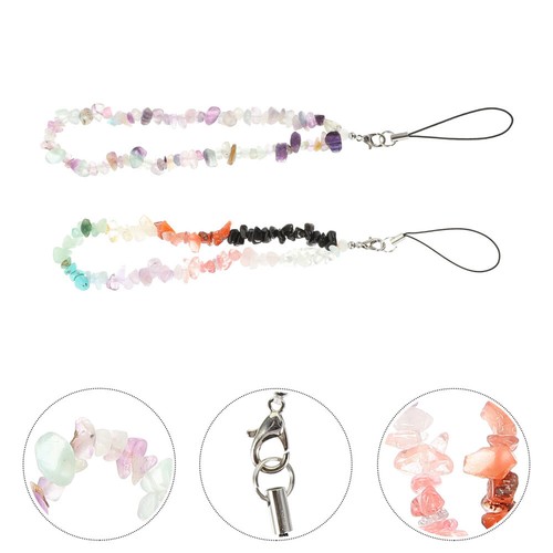 2 Pcs Amethyst Handy Dekoration Kreatives Rutschfestes Telefon-Lanyard - 第 1/12 張圖片