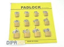 Set 12 Lucchetti Ad Arco Con 2 Chiavi Dimensioni 20mm 25mm 32mm Sicurezza moc