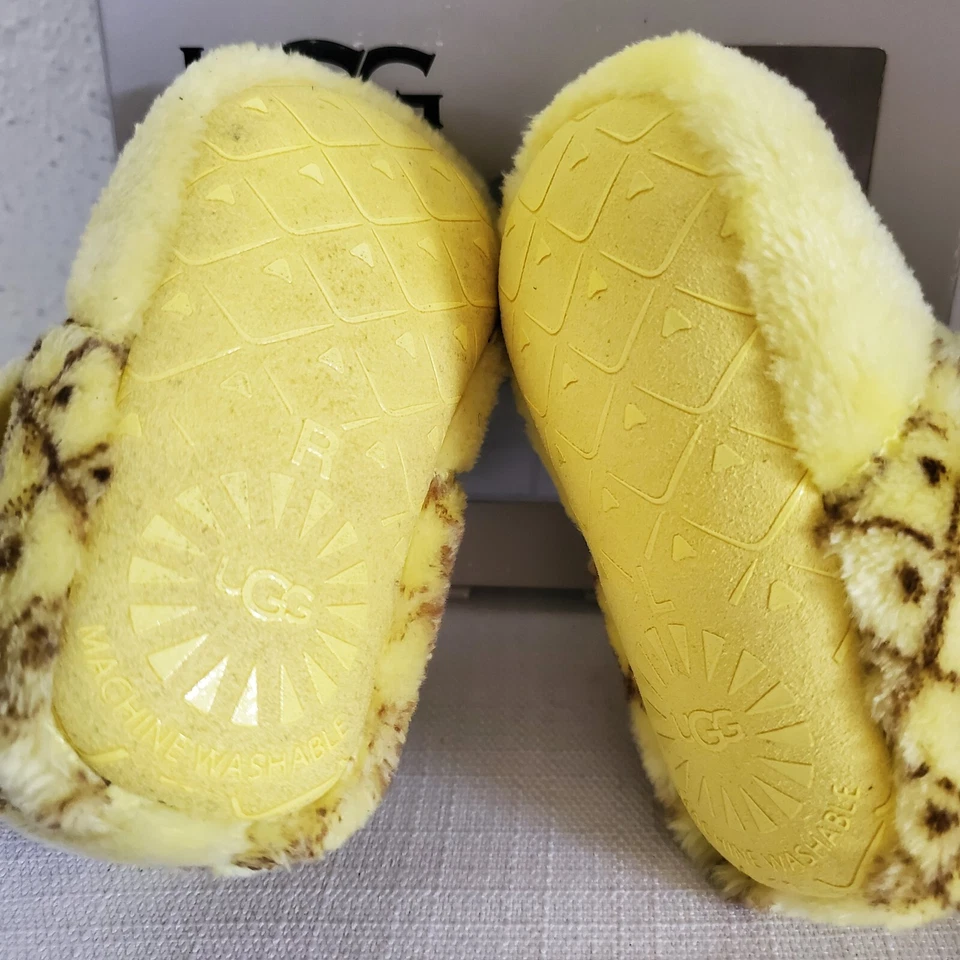 BABY INFANTE 2/3 6-12 MOS AMARILLO UGG BIXBEE PIÑA PELUCHE BOTINES EXHIBICIÓN Foto 4 de 4