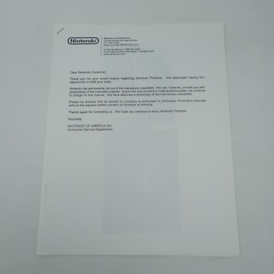 Rare Direct From Nintendo Manual And Correspondence (Gameboy Color Mario Golf)