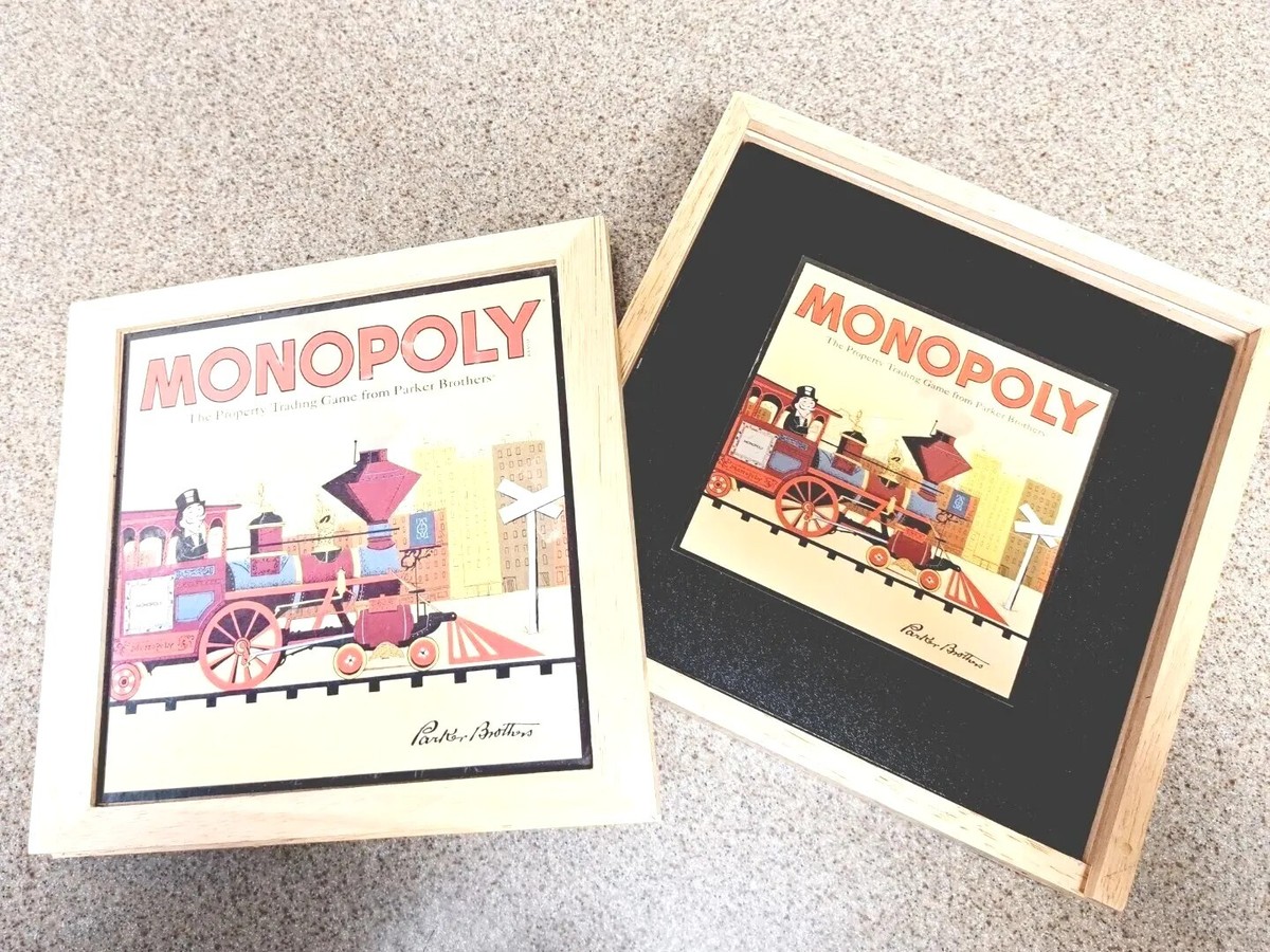 Vintage Monopoly Nostalgia Edition Wooden Collector's Box