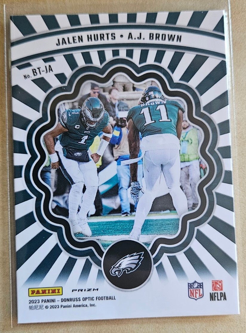 2023-24 Donruss Optic Best Tuddys Holo Jalen Hurts AJ Brown #BT-JA