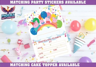 PHOENIX PARTY SUPPLIES PEPPA PIG BIRTHDAY INVITATIONS PARTY INVITES BOYS GIRLS