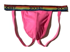 New 2(x)IST Mens Pink Cotton Jockstrap Underwear sz XL 2xist Jock Strap Pride