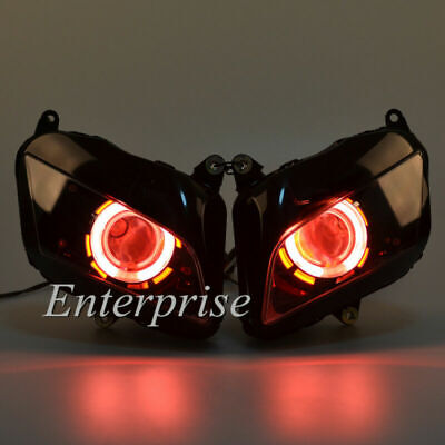 Headlight Assembly HID Red Angel Eyes+Demon Eye for Honda CBR 600RR F5  07-12 New | eBay