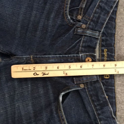 Gap 1969 Boys Sz 8 Jeans Blue Dark Wash Bootcut 100% Cotton Denim Adjustable - Picture 12 of 13