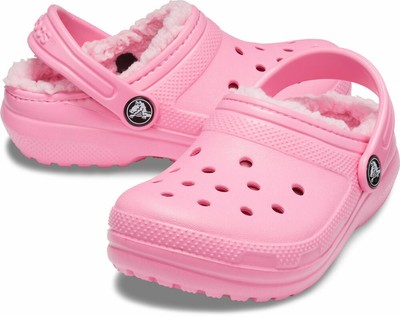 fuzzy crocs pink