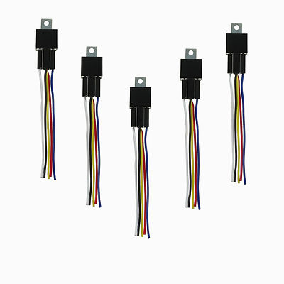 6pcs Car Auto 12V 40A 40 A SPST Relay & Socket 5Pin 5P 5 Wire Fast Delivery