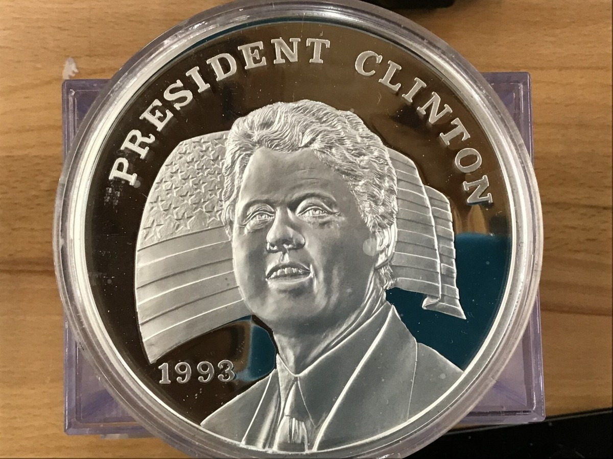 1993 President Clinton Half Pound Silver Art Medal E0402 | eBay