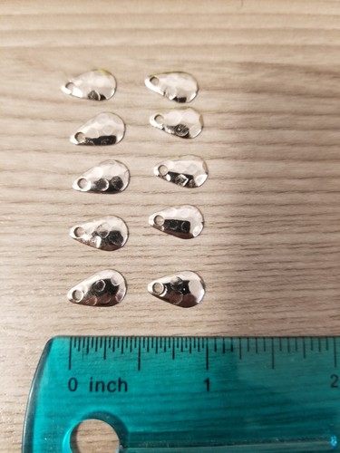 10 Size #00 Hammered NICKLE Indiana Blades Silver Fly NEW Trout Spinner Ice Jig