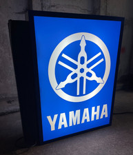YAMAHA beleuchtetes doppelseitiges Schild Motorrad H&auml;ndler Showroom Garage