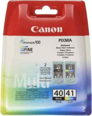 Genuine Canon PIXMA PG-40 Black & CL-41 Color Ink Cartridge Set (40 41)