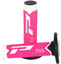 Pro Grip Triple Density 788 MX Moto Handlebar Grips White/Pink 788WHFLFXBK