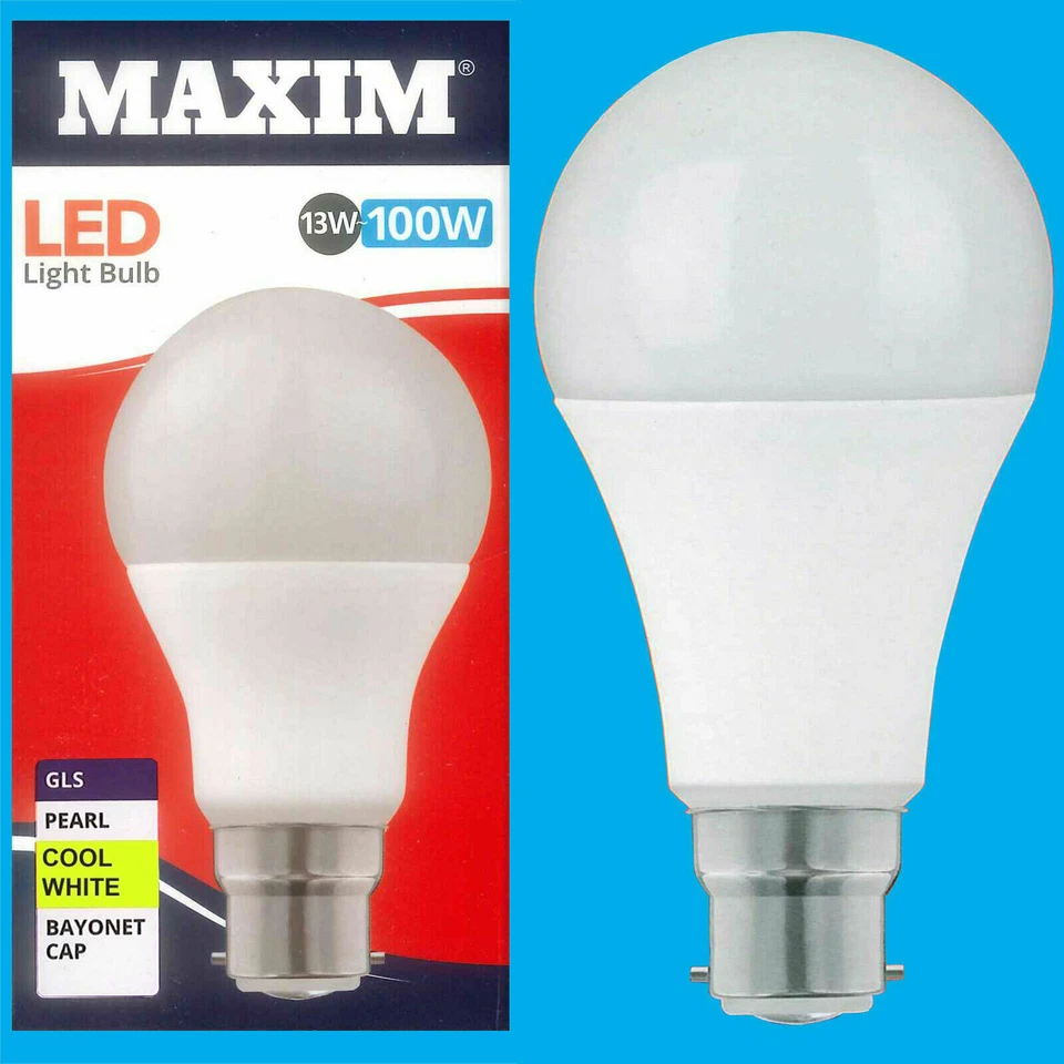 8x 13W (=100W) GLS BC B22 A60 LED-Lampe 4000K Kaltweiß - Bild 1 von 1