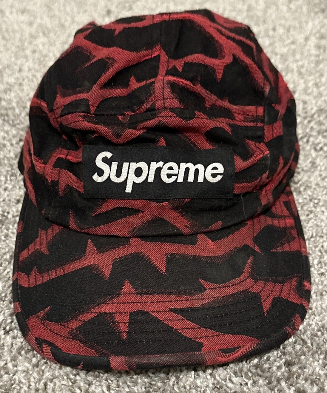 Casquette SUPREME coton rouge mode couvre tête Made USA