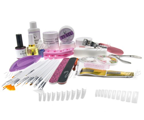 Nail Art Manicure UV Gel Tool Kit Full Set w/Bag W148