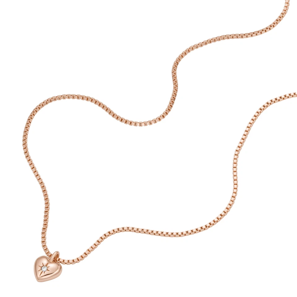 Collana Donna FOSSIL TRUE LOVE JFS00610791 Argento 925% Rosè Cuore - Immagine 2 di 3