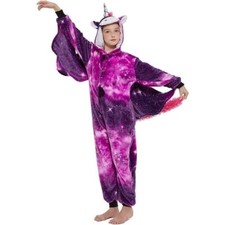 Casabaco Winged Unicorn One-Piece Pajama, Halloween Costume, 10-12 Kids 6598