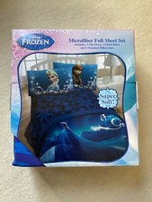 New Disney Frozen Elsa  Anna Full Sheet  Pillowcase 4Pc Set Soft Microfiber